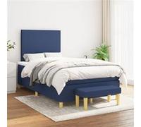 vidaXL Boxspring met matras stof blauw 120x200 cm3136987 Bleu G