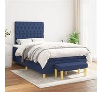 vidaXL Boxspring met matras stof blauw 120x200 cm3137387 Bleu G