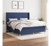 Boxspring met matras stof blauw 160x200 cm3131847