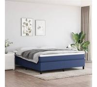 Vidaxl Lit À Sommier Tapissier Avec Matelas Bleu 180x200 Cm Tissu Bleu