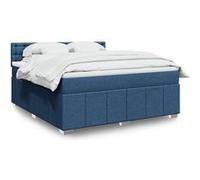 Vidaxl Sommier À Lattes De Lit Avec Matelas Bleu 180x200 Cm Tissu Bleu