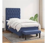 vidaXL Boxspring met matras stof blauw 80x200 cm3136795 Bleu G