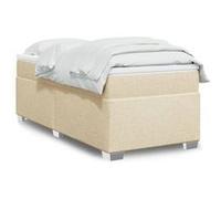 vidaXL Sommier à lattes de lit avec matelas rembourré en tissu Crème 100x200 cm