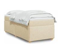 vidaXL Boxspring met matras stof crÃmekleurig 100x200 cm3285357 Blanc G