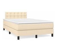 vidaXL Sommier à lattes de lit avec matelas rembourré Taupe 100x200 cm Tissu