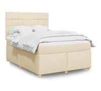 Boxspring met matras stof crÃmekleurig 140x190 cm3291280