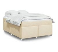 vidaXL Boxspring met matras stof crÃmekleurig 160x200 cm3285149 Blanc G