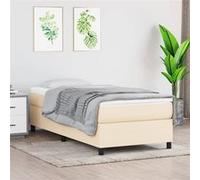 Sommier à Lattes de Lit avec Matelas Rembourré Gris Clair 80x200 cm Tissu vidaXL