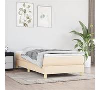 Sommier à Lattes de Lit avec Matelas Rembourré Taupe 200x200 cm Tissu vidaXL