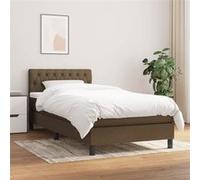 Sommier à Lattes de Lit avec Matelas Rembourré Marron Foncé 100x200 cm vidaXL