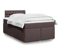 vidaXL Boxspring met matras stof donkerbruin 120x190 cm3288929 Marron G