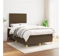vidaXL Boxspring met matras stof donkerbruin 120x200 cm3142244 Marron G