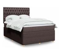 vidaXL Sommier à lattes de lit avec matelas Marron foncé 140x200 cm Marron