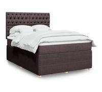 vidaXL Sommier à lattes de lit avec matelas Marron foncé 140x200 cm