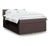 vidaXL Boxspring met matras stof donkerbruin 160x200 cm3287517 Marron G