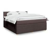vidaXL Boxspring met matras stof donkerbruin 180x200 cm3287531 Marron G