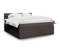 vidaXL Boxspring met matras stof donkerbruin 180x200 cm3287545 Marron G