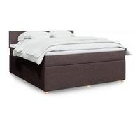 vidaXL Boxspring met matras stof donkerbruin 180x200 cm3289831 Marron G