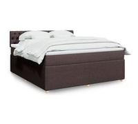vidaXL Boxspring met matras stof donkerbruin 180x200 cm3289845 Marron G