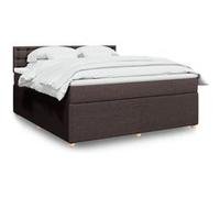 vidaXL Boxspring met matras stof donkerbruin 180x200 cm3289852 Marron G