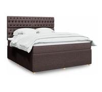 vidaXL Boxspring met matras stof donkerbruin 180x200 cm3292145 Marron G