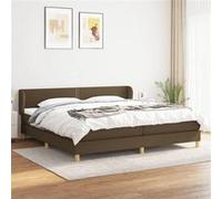 Lit À Sommier Tapissier Avec Matelas Marron Foncé 200x200 Cm