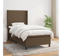 vidaXL Boxspring met matras stof donkerbruin 90x190 cm3131236 Marron G