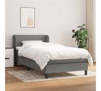 vidaXL Boxspring met matras stof donkergrijs 100x200 cm3126062 Gris G