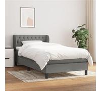 Vidaxl Sommier À Lattes De Lit Avec Matelas Gris Foncé 100x200cm Tissu