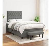 vidaXL Boxspring met matras stof donkergrijs 120x200 cm3136822 Gris G