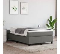 vidaXL Boxspring met matras stof donkergrijs 120x200 cm3144408 Gris G