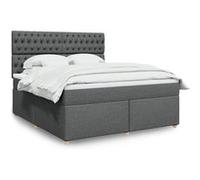 vidaXL Boxspring met matras stof donkergrijs 180x200 cm3293667 Gris G