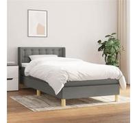 vidaXL Boxspring met matras stof donkergrijs 80x200 cm3130546 Gris G