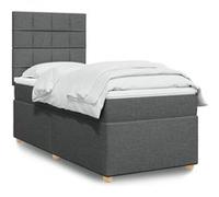vidaXL Boxspring met matras stof donkergrijs 80x200 cm3291108 Gris G