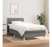 Boxspring met matras stof donkergrijs 90x190 cm3140498