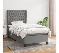 Sommier à Lattes de Lit avec Matelas Rembourré Gris Clair 90x200 cm Tissu vidaXL
