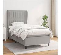 Sommier à Lattes de Lit avec Matelas Rembourré Gris Foncé 100x200cm Tissu vidaXL