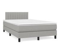 vidaXL Sommier à lattes et matelas tissu gris clair 120x190 cm