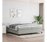 vidaXL Lit à sommier tapissier avec matelas Gris clair 200x200cm Tissu
