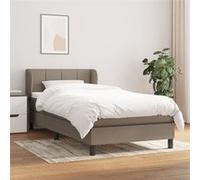 Vidaxl Lit À Sommier Tapissier Avec Matelas Taupe 100x200 Cm Tissu Gris