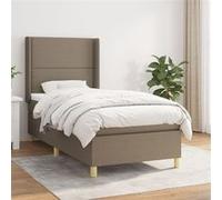 Vidaxl Lit À Sommier Tapissier Avec Matelas Taupe 100x200 Cm Tissu Gris