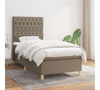 Sommier à Lattes de Lit avec Matelas Rembourré Gris Foncé 100x200cm Tissu vidaXL