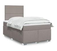 vidaXL Sommier à lattes de lit avec matelas taupe 120x190 cm tissu