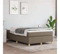 3144510 vidaXL Lit à sommier tapissier avec matelas Taupe 120x200 cm Tissu