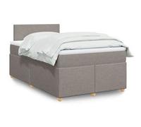 Vidaxl Sommier À Lattes De Lit Avec Matelas Taupe 120x200 Cm Tissu
