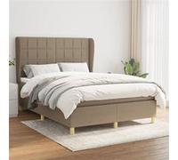 vidaXL Boxspring met matras stof taupe 140x190 cm3128521 Taupe G
