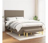 Boxspring met matras stof taupe 140x190 cm3136993