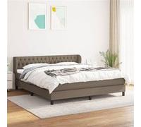 Vidaxl Lit À Sommier Tapissier Avec Matelas Taupe 180x200 Cm Tissu Gris