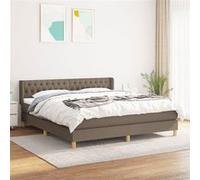 vidaXL Boxspring met matras stof taupe 180x200 cm3130533 Taupe G