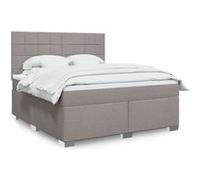 Vidaxl Sommier À Lattes De Lit Avec Matelas Taupe 180x200 Cm Tissu